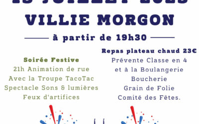 SOIRÉE FESTIVE 15 JUILLET VILLIÉ-MORGON