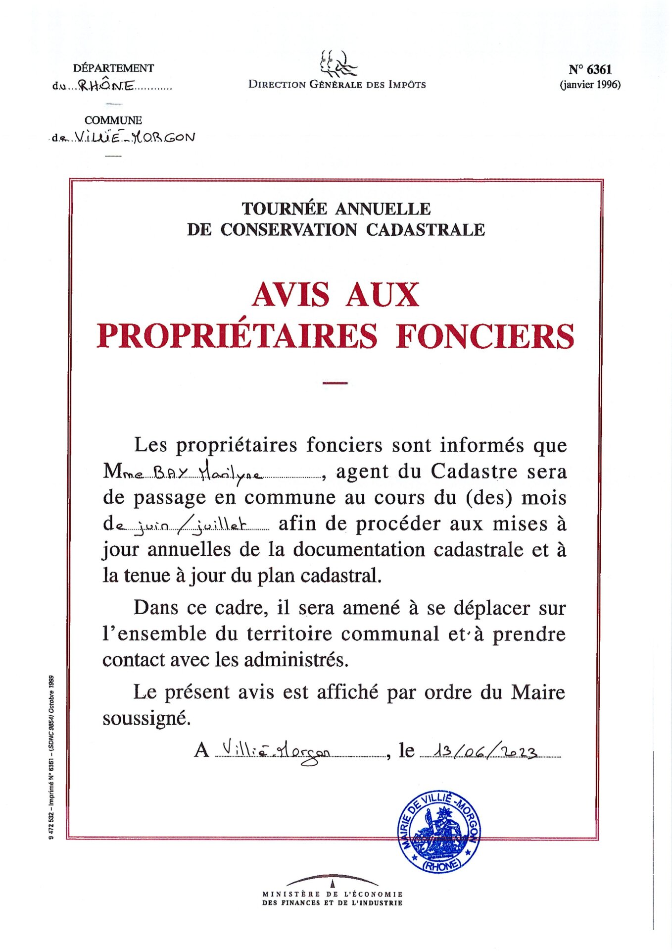Mise à jour plan cadastral 