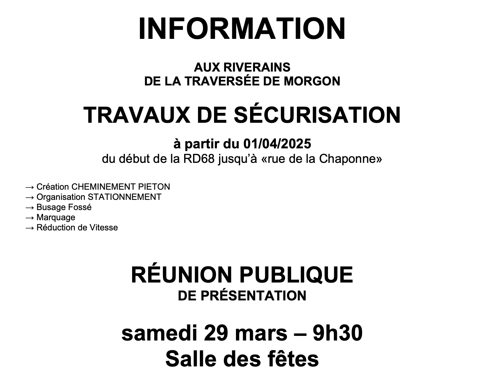 Travaux Morgon