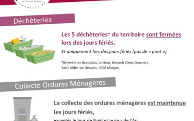 information déchèteries jours fériés Novembre